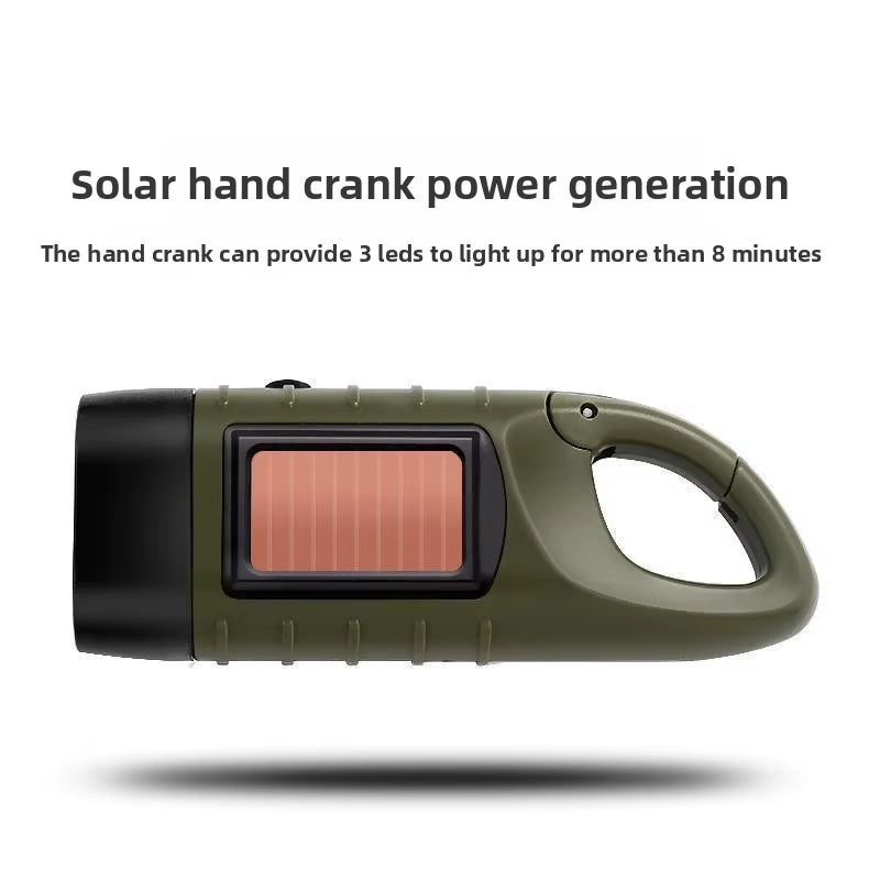 3-In-1 Solar Hand Crank Flashlight - 500LM LED with USB Charger for Camping Emergency Power Outages