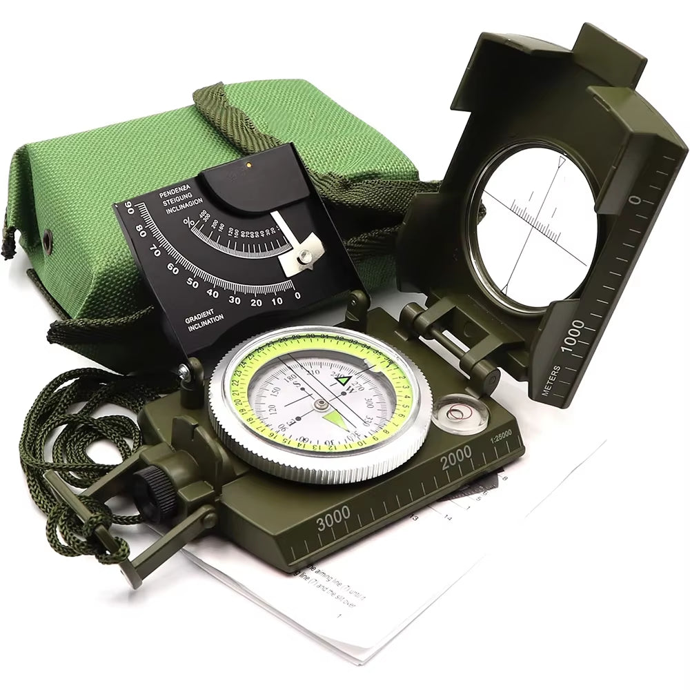 Explore the Great Outdoors with the High Precision Waterproof Military Compass - Your Ultimate Multifunctional Survival Tool!