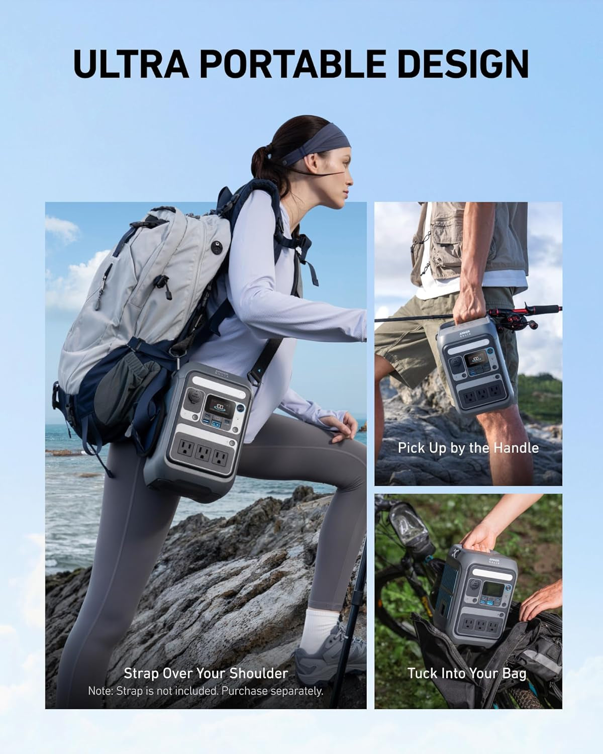 Power Up Your Adventures with the SOLIX C300 Portable Power Station - 288Wh Lifepo4 Battery, 300W Output, and Rapid Charging for Camping, Travel, and Emergencies