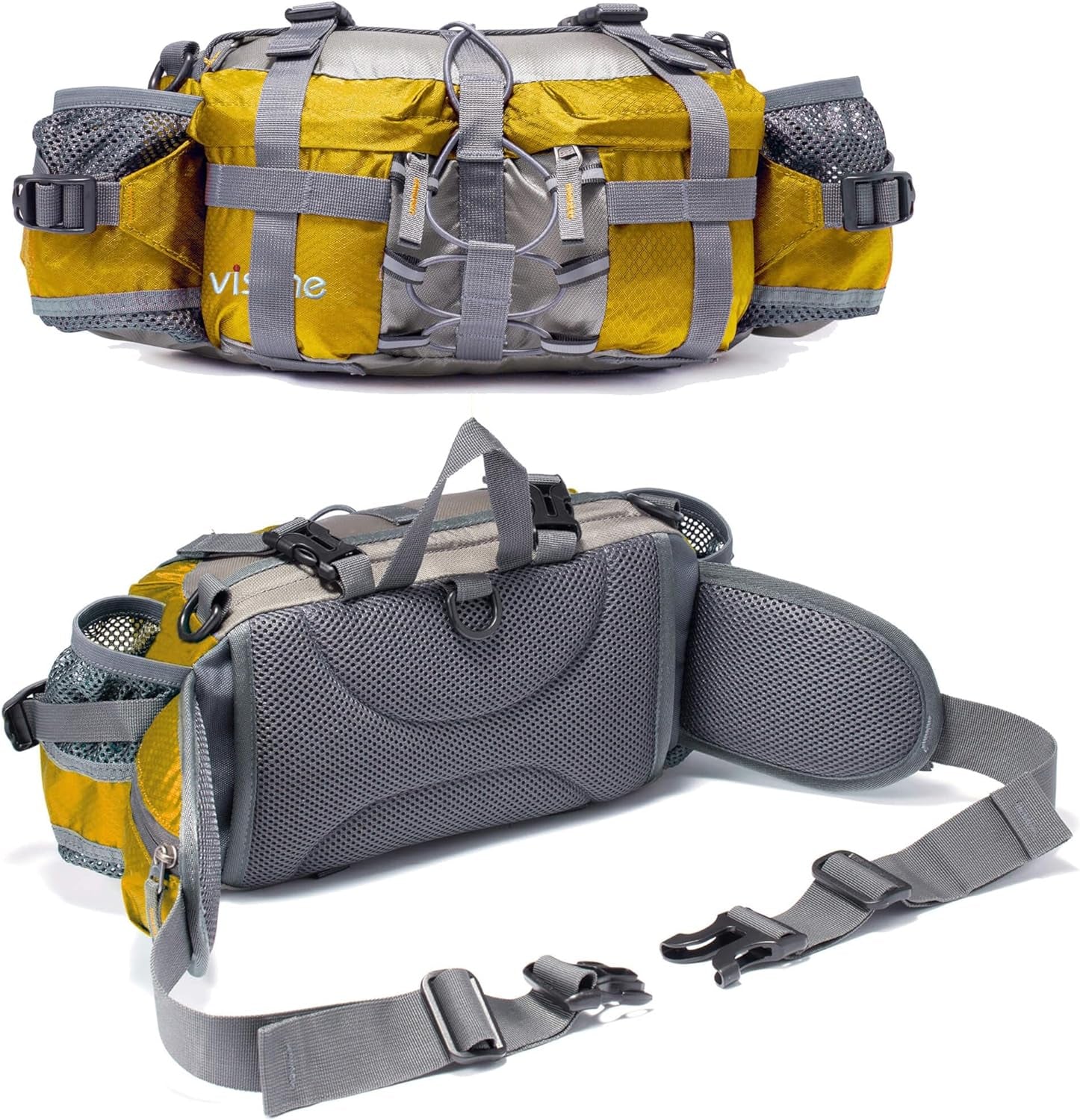 Versatile Outdoor Fanny Pack with Dual Water Bottle Holders - Perfect for Hiking, Fishing, and More!