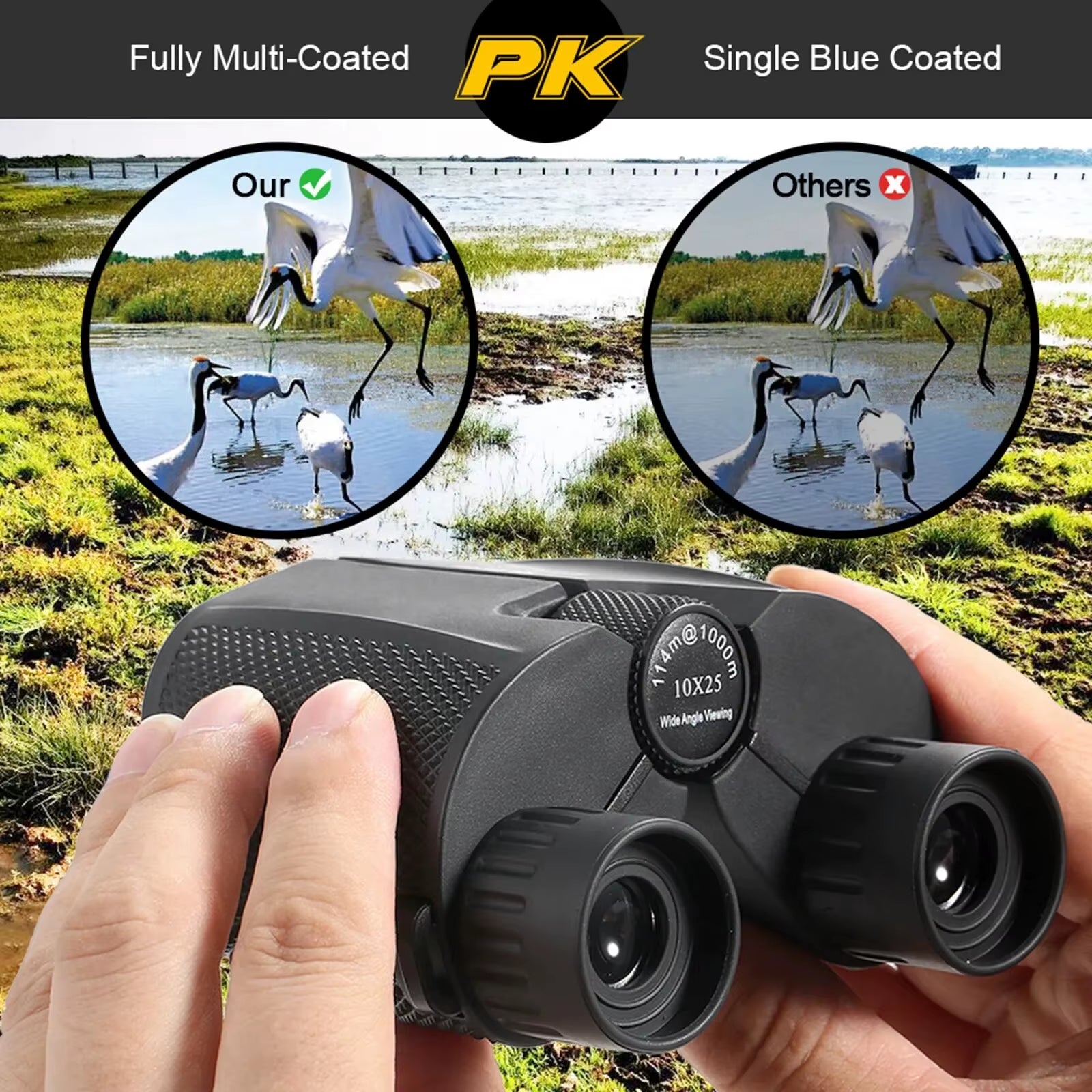 Experience the Outdoors Like Never Before with Our High-Definition 10X25 Mini Binoculars - Perfect for Bird Watching, Hunting, Travel, Camping, and Sports Events
