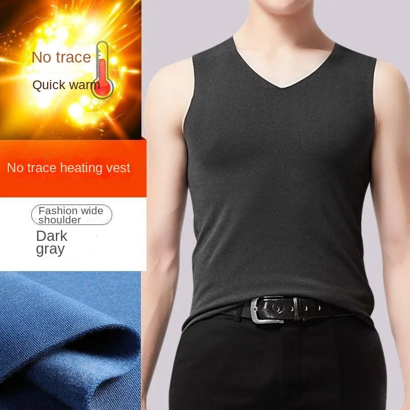Men's Thermal Underwear Vest - 37° Heating Fiber & Velvet Seamless Design for Ultimate Warmth and Comfort