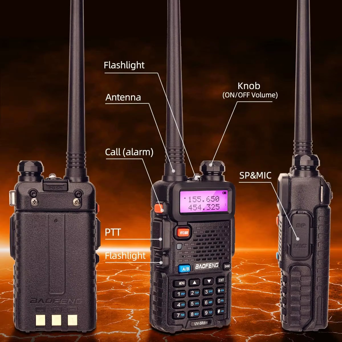 Power Up Your Communication with the UV-5R 8W Dual Band Walkie Talkie - Long Range, Portable & Packed with Features!