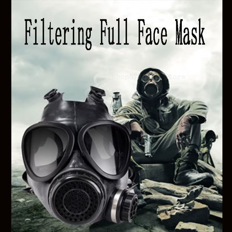 87Type Full-Face Respirator Mask - Chemical & Dust Protection with Anti-Radiation Filter Accessory