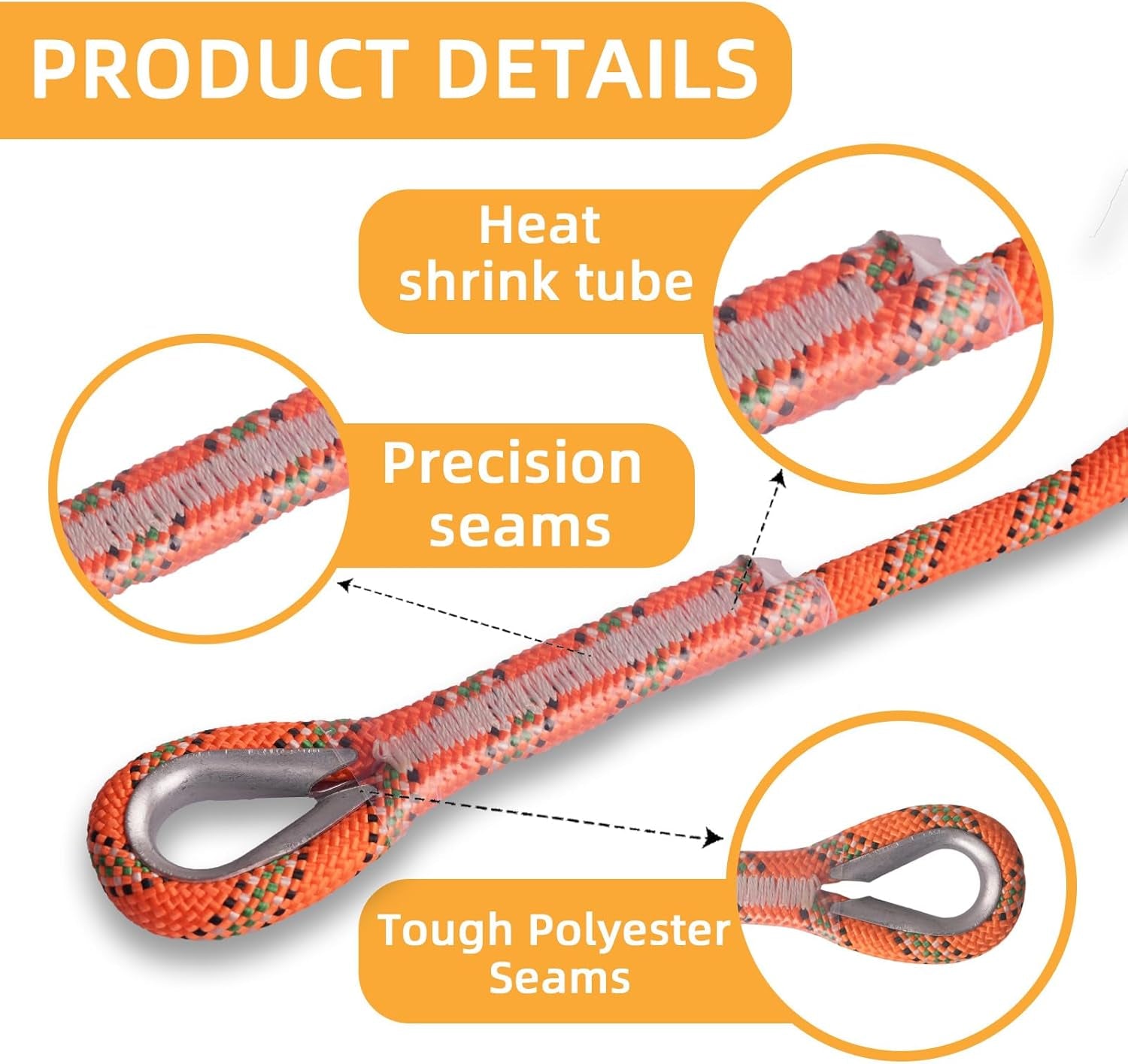 Heavy Duty 8Mm Static Climbing Rope - Perfect for Rock Climbing, Tree Climbing, Arborists, and Camping - Available in 10M, 20M, and 30M Lengths