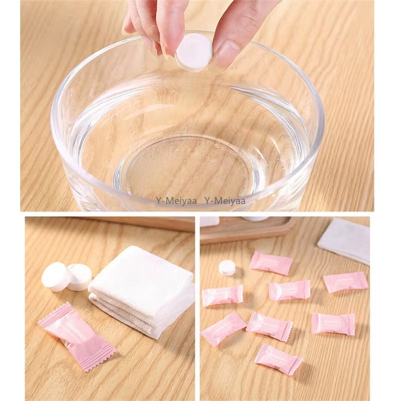 Mini Disposable Compressed Towel Capsules - Perfect Travel Face Wipes (20/50/100/200PCS)