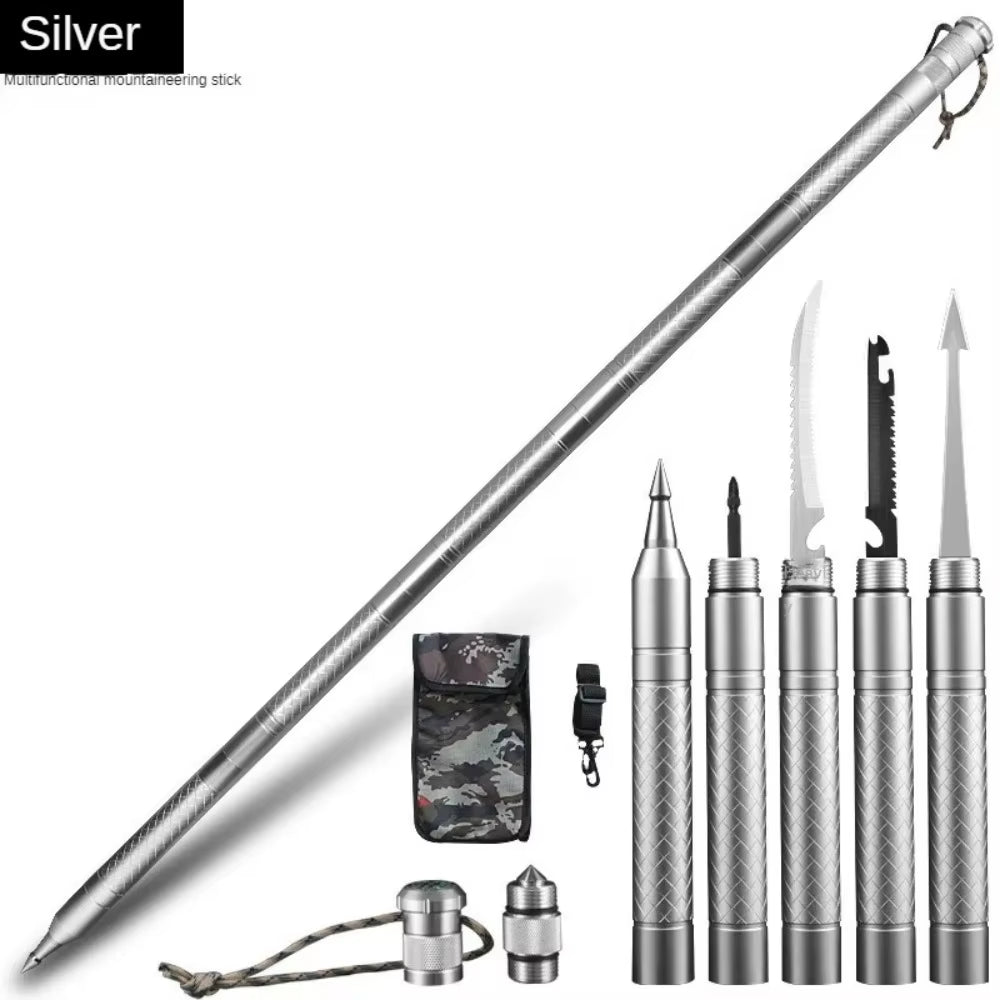 Ultimate Multi-Function Outdoor Survival Stick - Perfect for Mountaineering, Camping, and Self Defense!