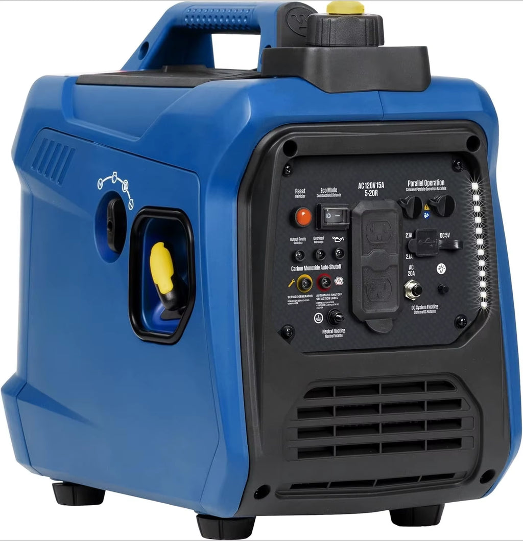 Ultra Quiet 1500W Portable Inverter Generator - Lightweight, Gas Powered, CO Sensor, Long Run Time & Parallel Capable