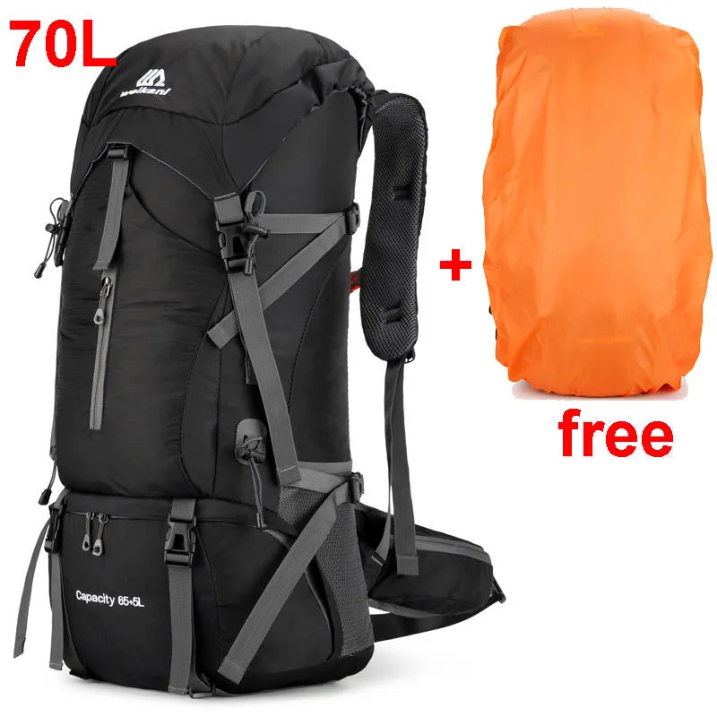 Ultimate 70L Nylon Camping Backpack with Rain Cover - Perfect for Hiking, Climbing, and Outdoor Adventures