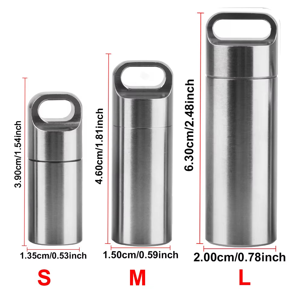 Ultimate Waterproof Stainless Steel Pill Storage Box with Keychain - Perfect for Camping and First Aid!