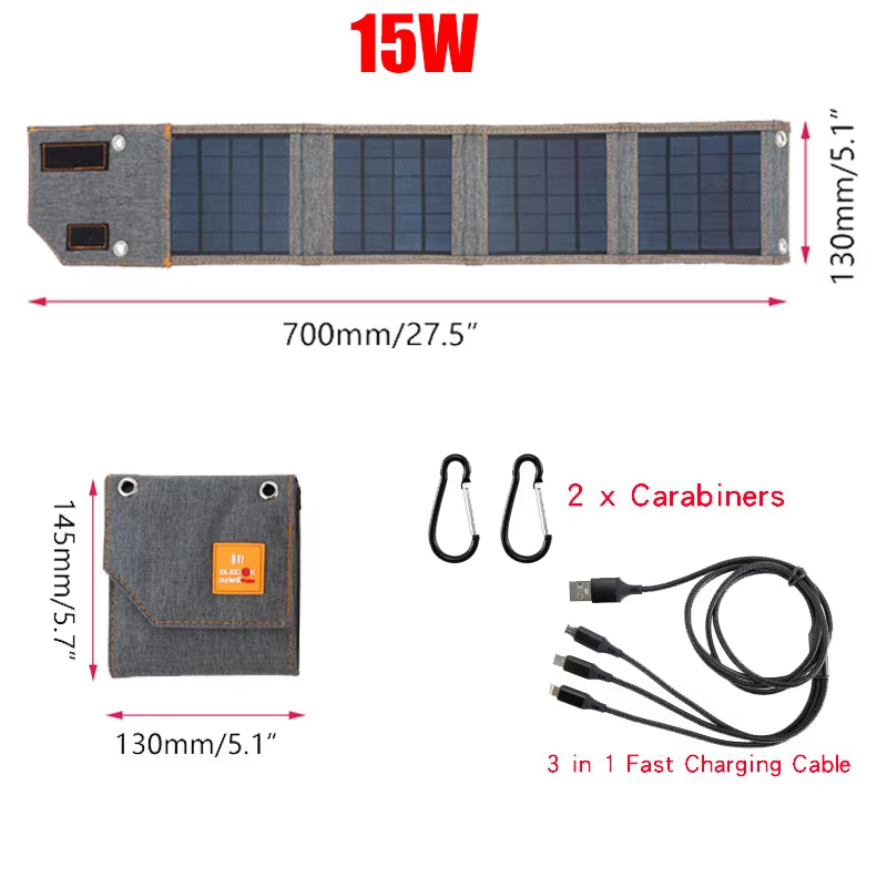Unleash Your Adventure with High-Efficiency Portable Solar Panels - Waterproof 15W, 20W, and 30W Chargers for Phones & Power Banks!