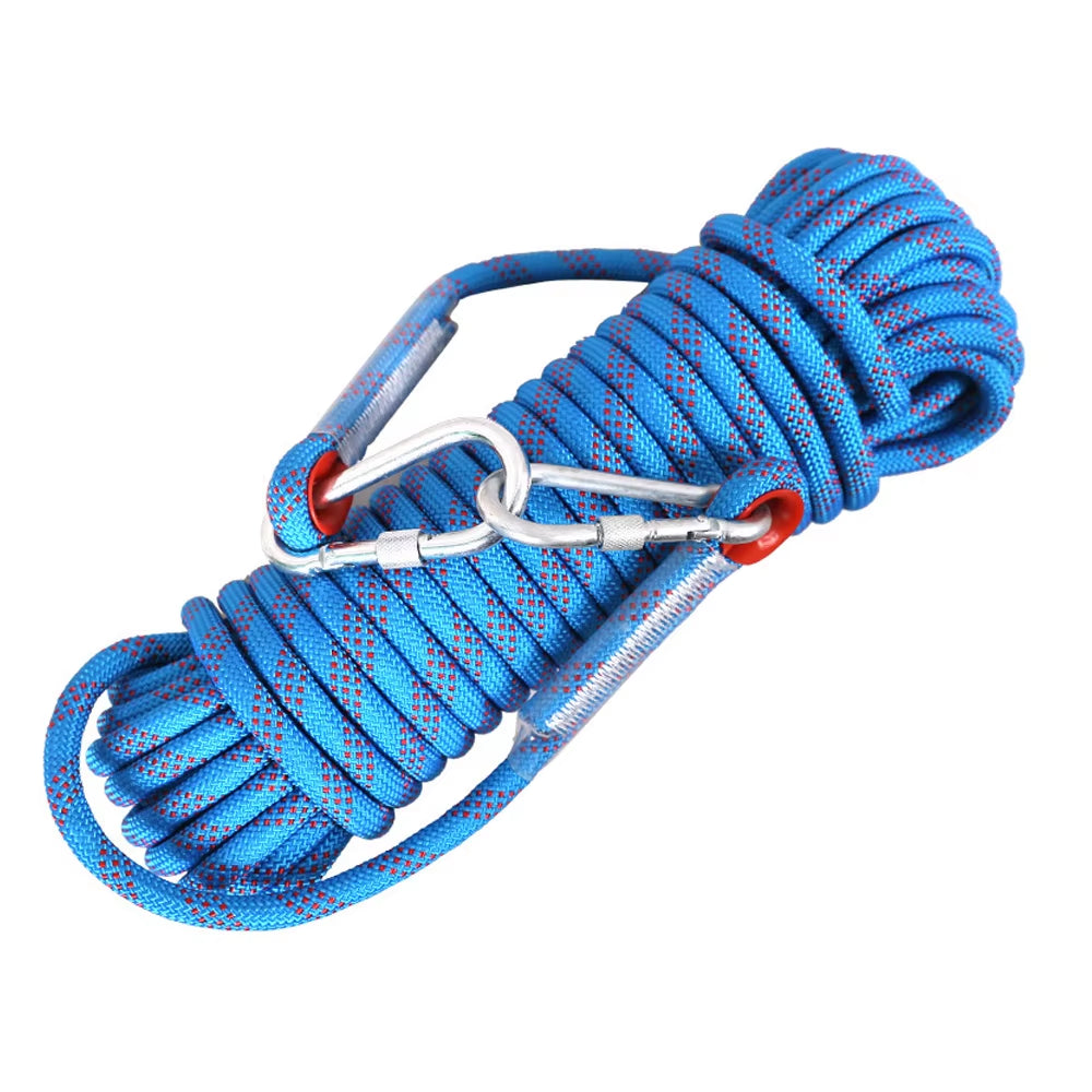 10mm Climbing Rope with Double Hooks - Perfect for Rock Climbing, Tree Climbing, and Outdoor Adventures