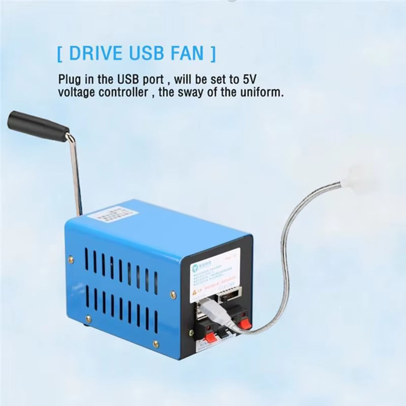 Power Up Anywhere: 20W Portable Hand Crank Generator for Emergency USB Charging