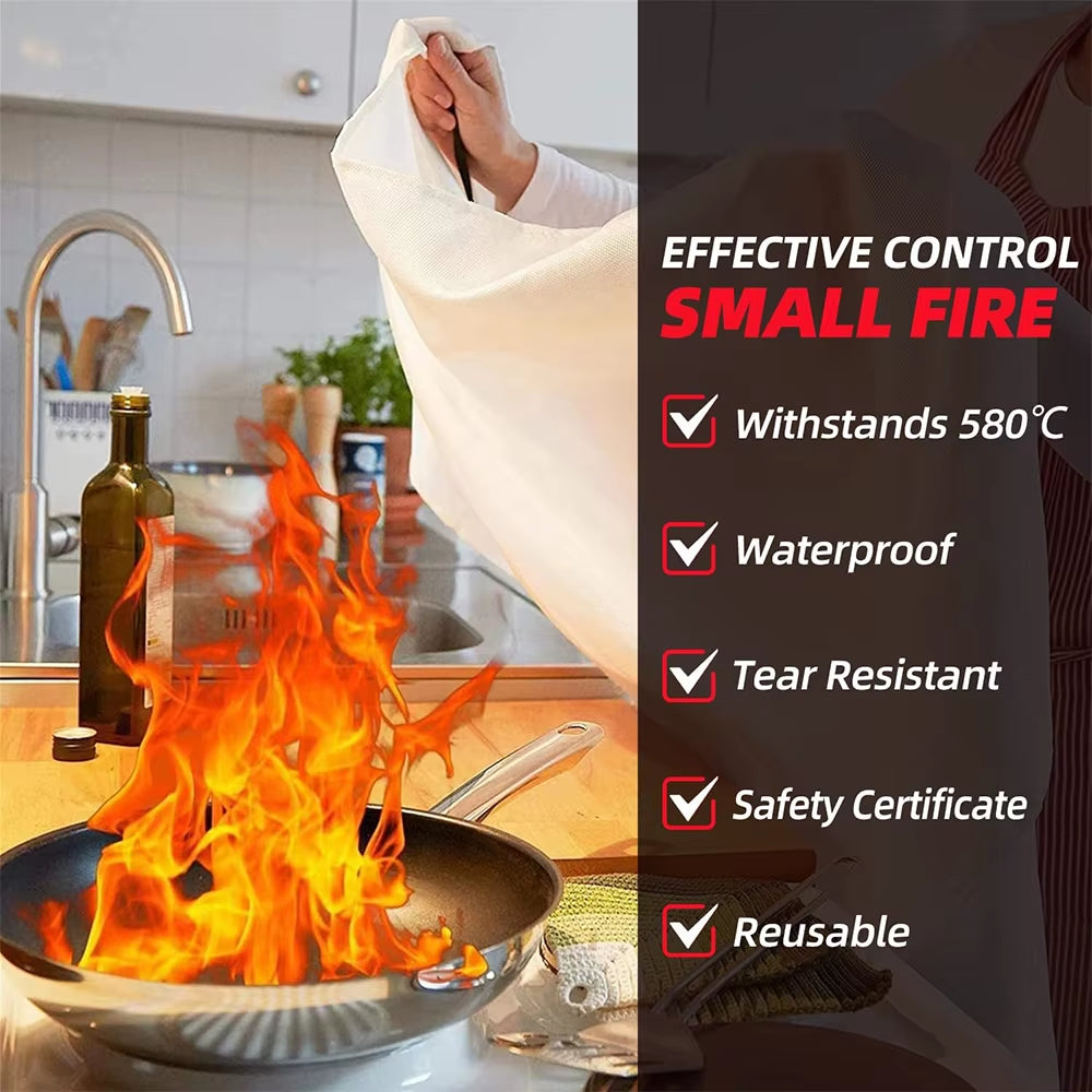 1/2Pc Fire Blanket Emergency Emergency Fire Retardant Blankets Fireproof Blanket Welding Blanket for Kitchen Fireplace Grill BBQ