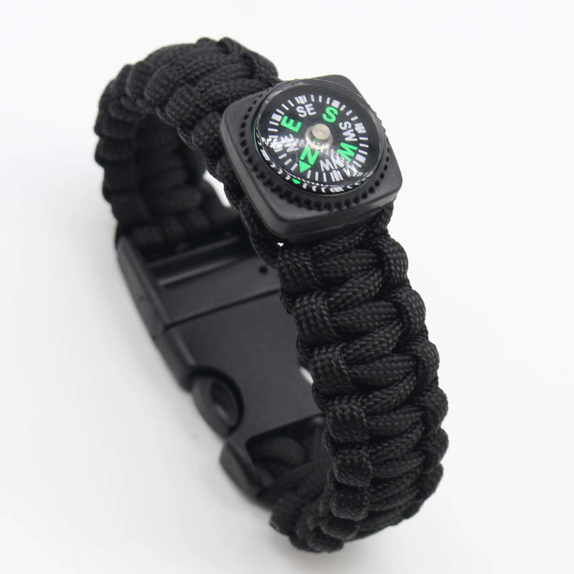 Survival Bracelet: Multifunctional Paracord Wristband with Loud Whistle and Compass for Outdoor Adventures