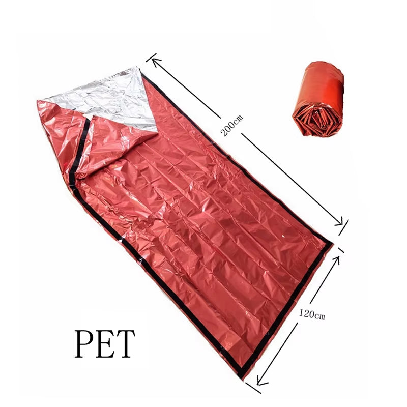 Emergency Sleeping Bag 2 Person Sleeping Bags Thermal Bivy Sack Emergency Blanket for Camping Hiking-Abwy