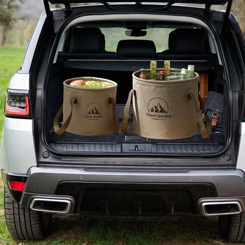 Ultimate Versatile Folding Portable Silicone Bucket with Cover - Ideal for Car Washing, Fishing, Camping, and Everyday Household Tasks (Available in 5L, 10L, and 20L)