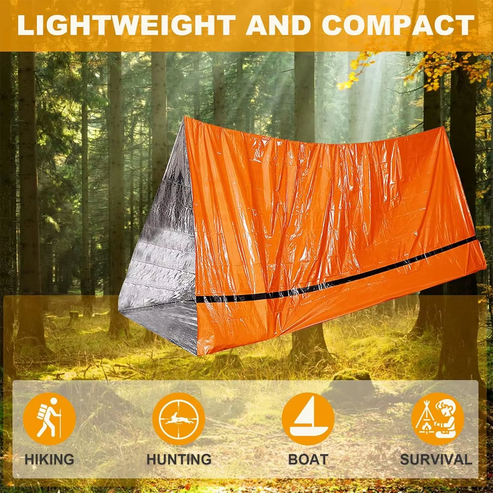 Ultimate 2-Person Waterproof Tube Tent - Essential Emergency Shelter for Hiking and Camping Adventures
