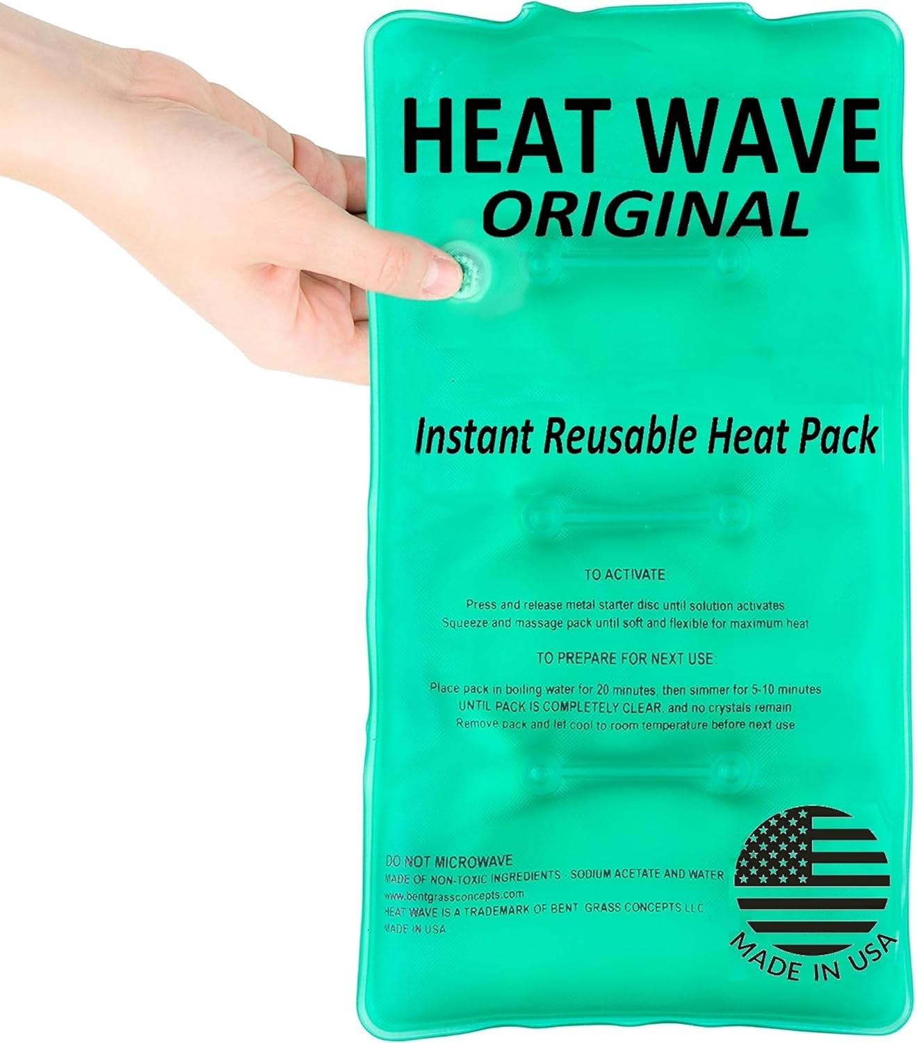 Instant Heat Packs Medium 2-Pack - Reusable Medical Grade Heat Therapy for Muscle Aches & Pain Relief - Made in USA - Fast & Hot Heating Pads for On-the-Go Comfort