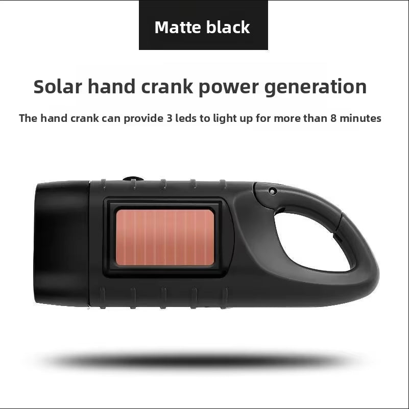 3-In-1 Solar Hand Crank Flashlight - 500LM LED with USB Charger for Camping Emergency Power Outages