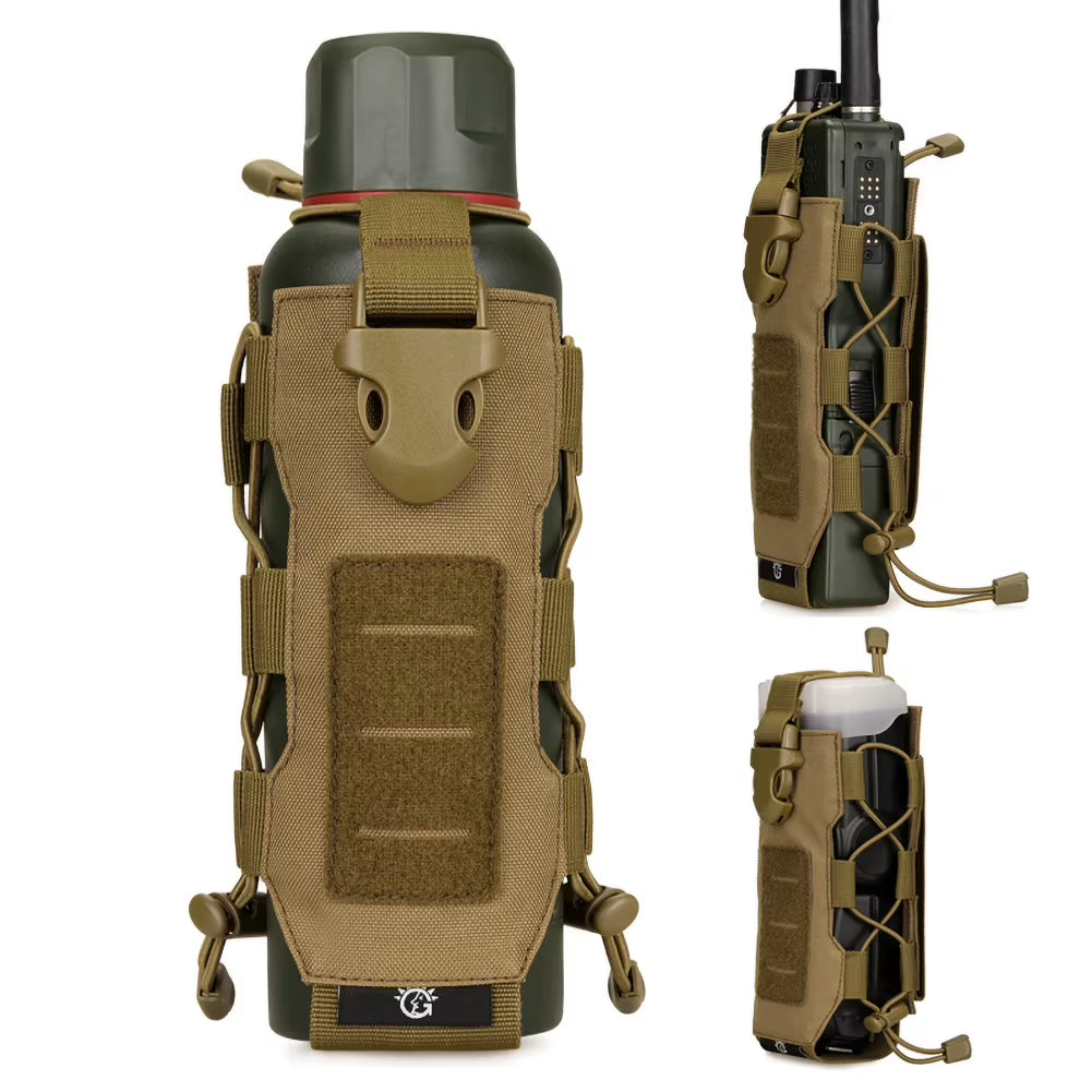 Durable Tactical Molle Nylon Water Bottle Holder for Outdoor Adventures - Adjustable Camping Canteen Cover
