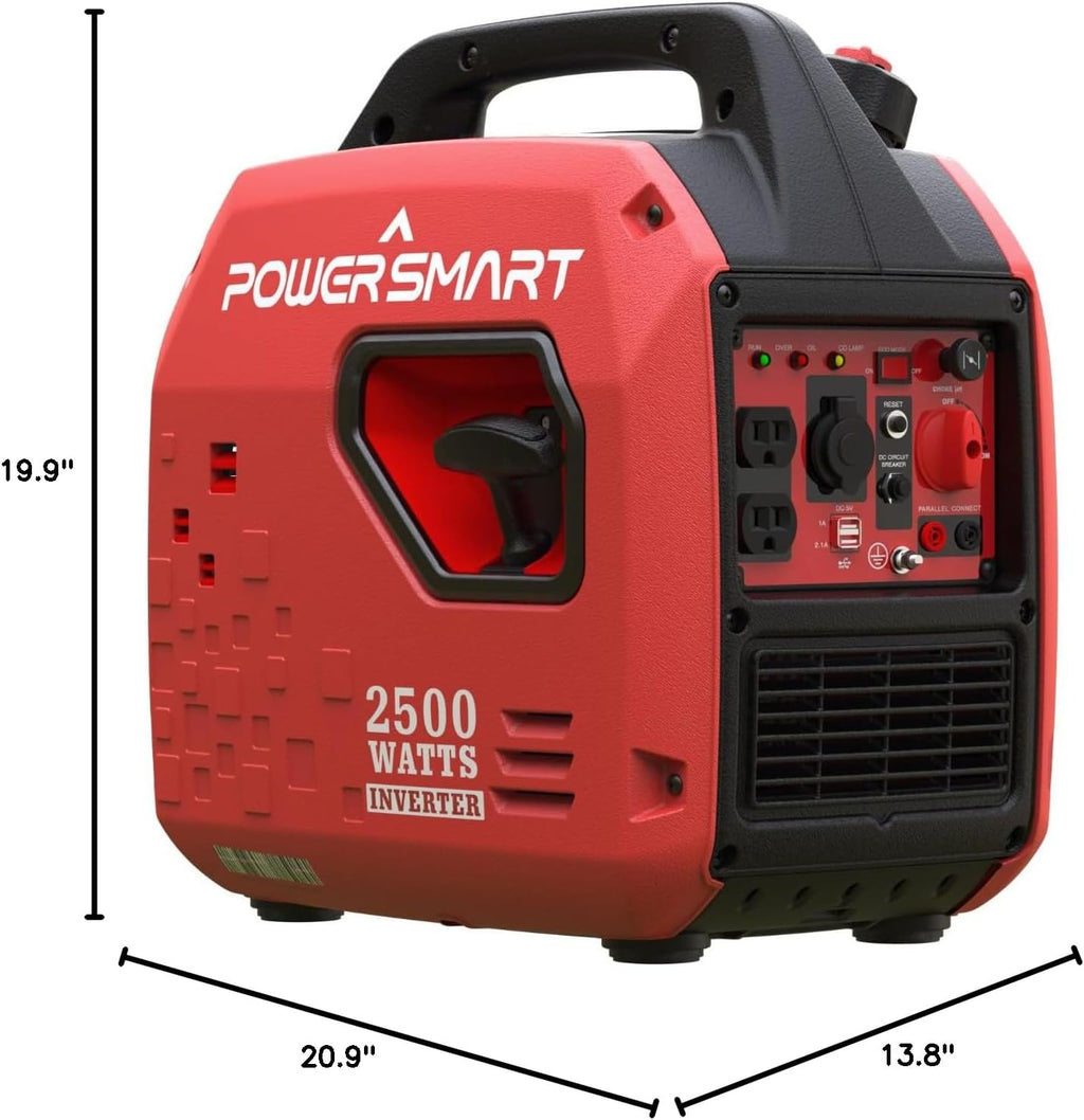 Experience the Power of the 2500-Watt Portable Gas Inverter Generator - Lightweight, Super Quiet, and Perfect for All Your Outdoor Adventures!