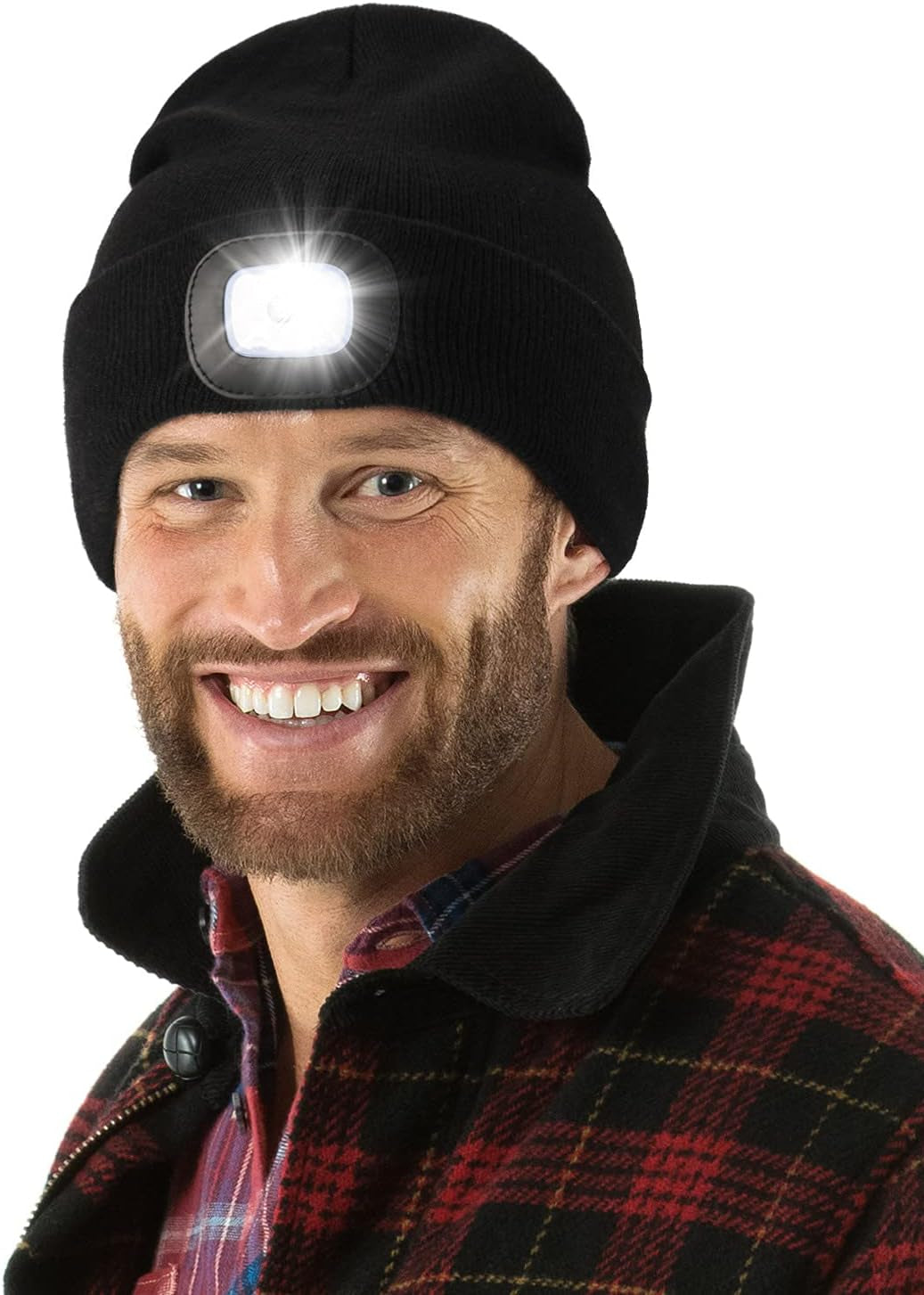 Illuminate Your Winter Adventures with the MELASA Rechargeable LED Beanie Hat - The Perfect Unisex Gift for Men, Dads, and Husbands!