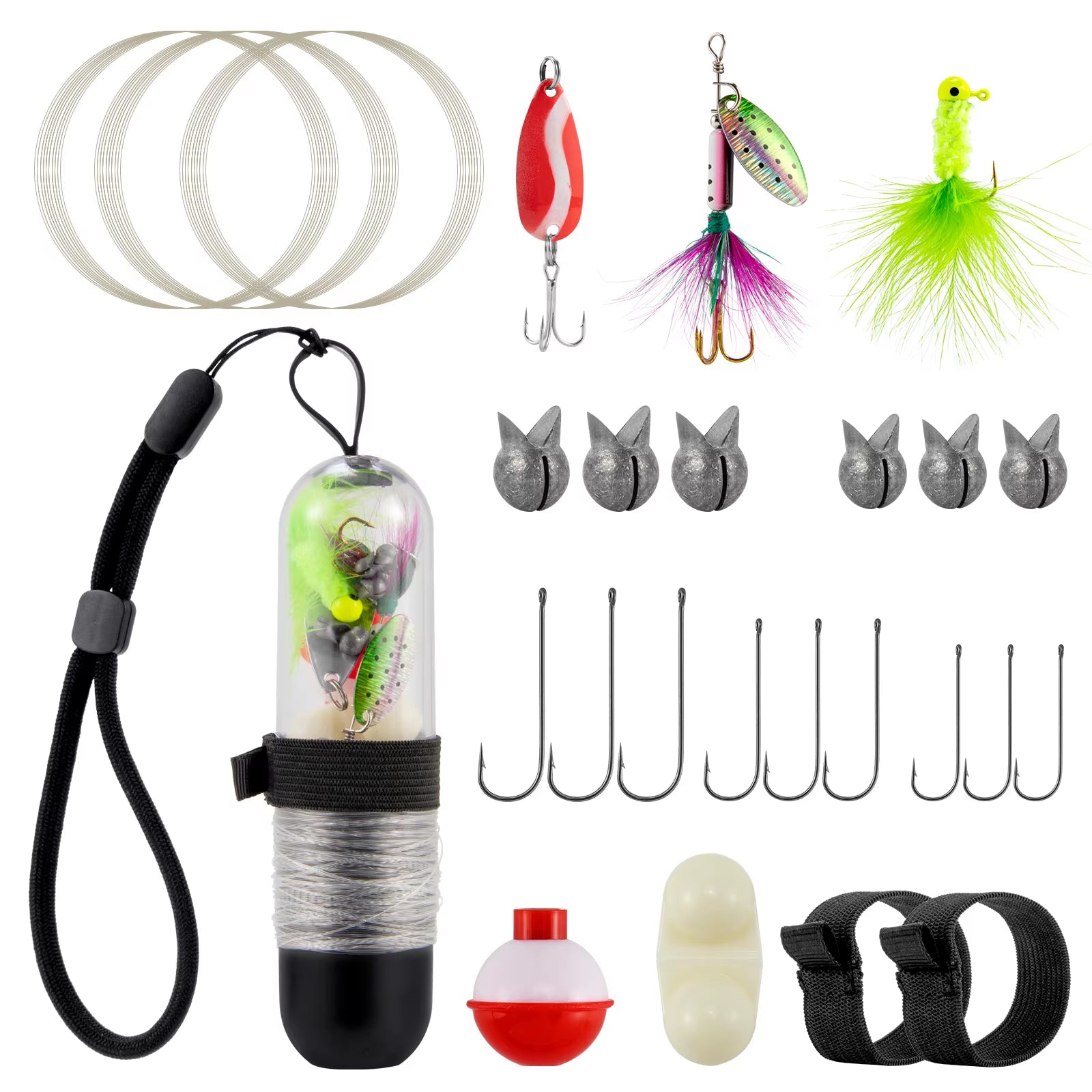 Ultimate 25-Piece Fishing Survival Kit - Your Essential Companion for Camping, Hiking, and Fishing Adventures!