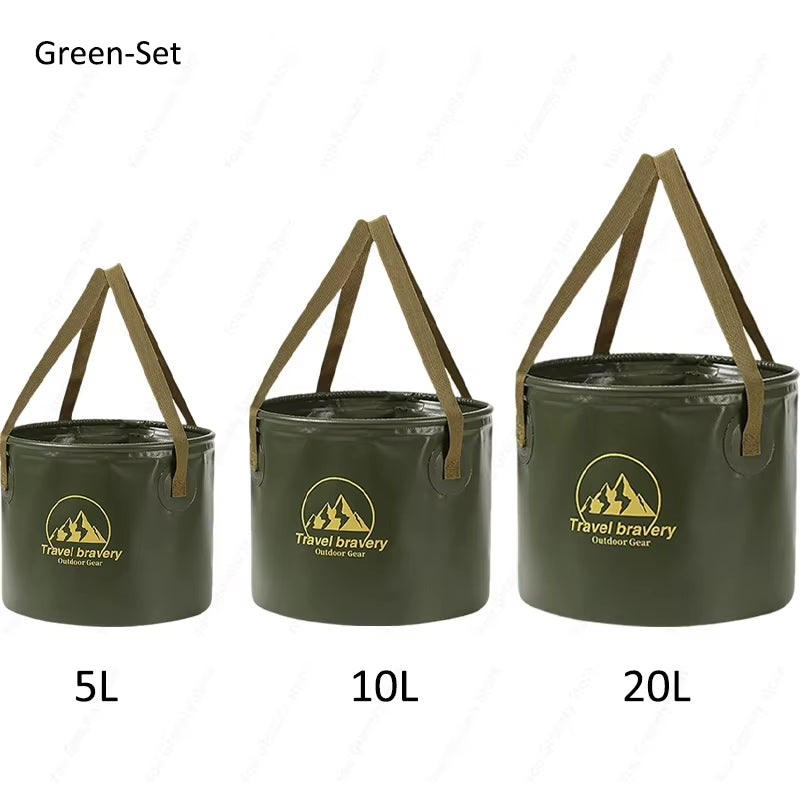 Ultimate Versatile Folding Portable Silicone Bucket with Cover - Ideal for Car Washing, Fishing, Camping, and Everyday Household Tasks (Available in 5L, 10L, and 20L)