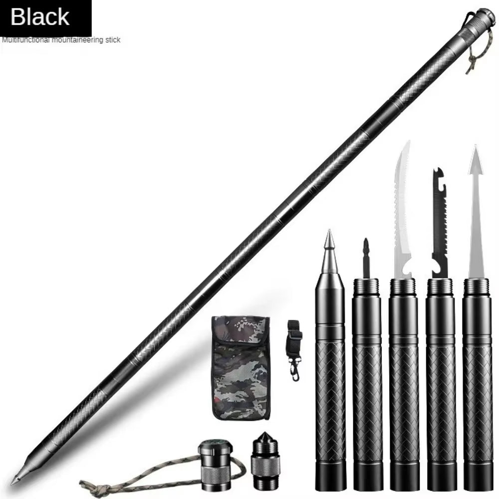 Ultimate Multi-Function Outdoor Survival Stick - Perfect for Mountaineering, Camping, and Self Defense!