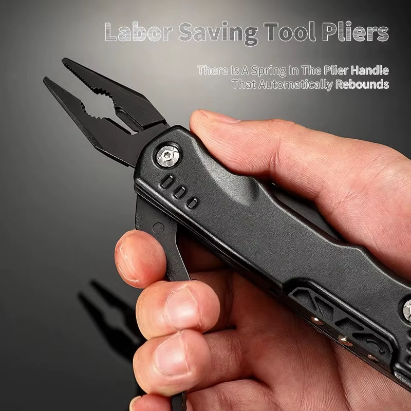 Ultimate Stainless Steel Multi-Tool: Your All-in-One Wrench, Hammer, Knife & Pliers for Camping and Survival Adventures
