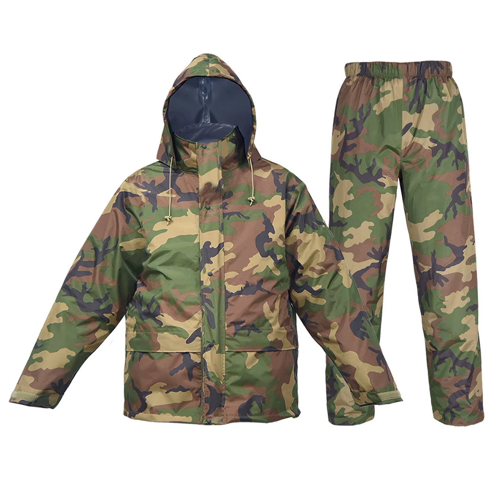 Ultimate Camouflage Folding Raincoat Set - Portable Waterproof Poncho for Fishing, Motorcycling, and Storms