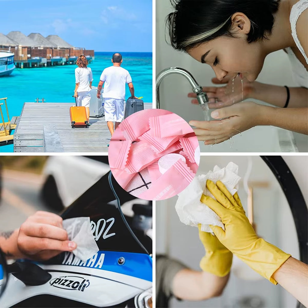Ultimate Portable Compressed Towels - Hygienic Disposable Wipes for Every Outdoor Adventure (Available in 10/20/50/100 Packs)