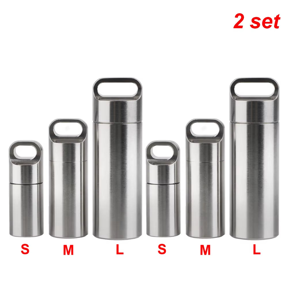 Ultimate Waterproof Stainless Steel Pill Storage Box with Keychain - Perfect for Camping and First Aid!