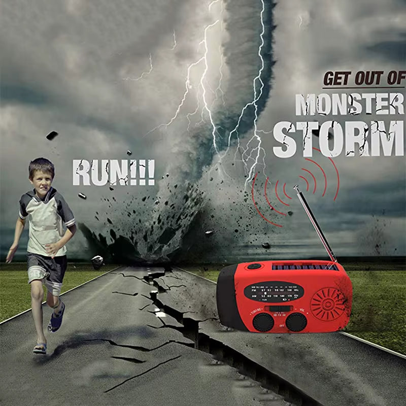 Stay Prepared with the Ultimate Solar-Powered Emergency Radio - NOAA/AM/FM, LED Flashlight & Power Bank