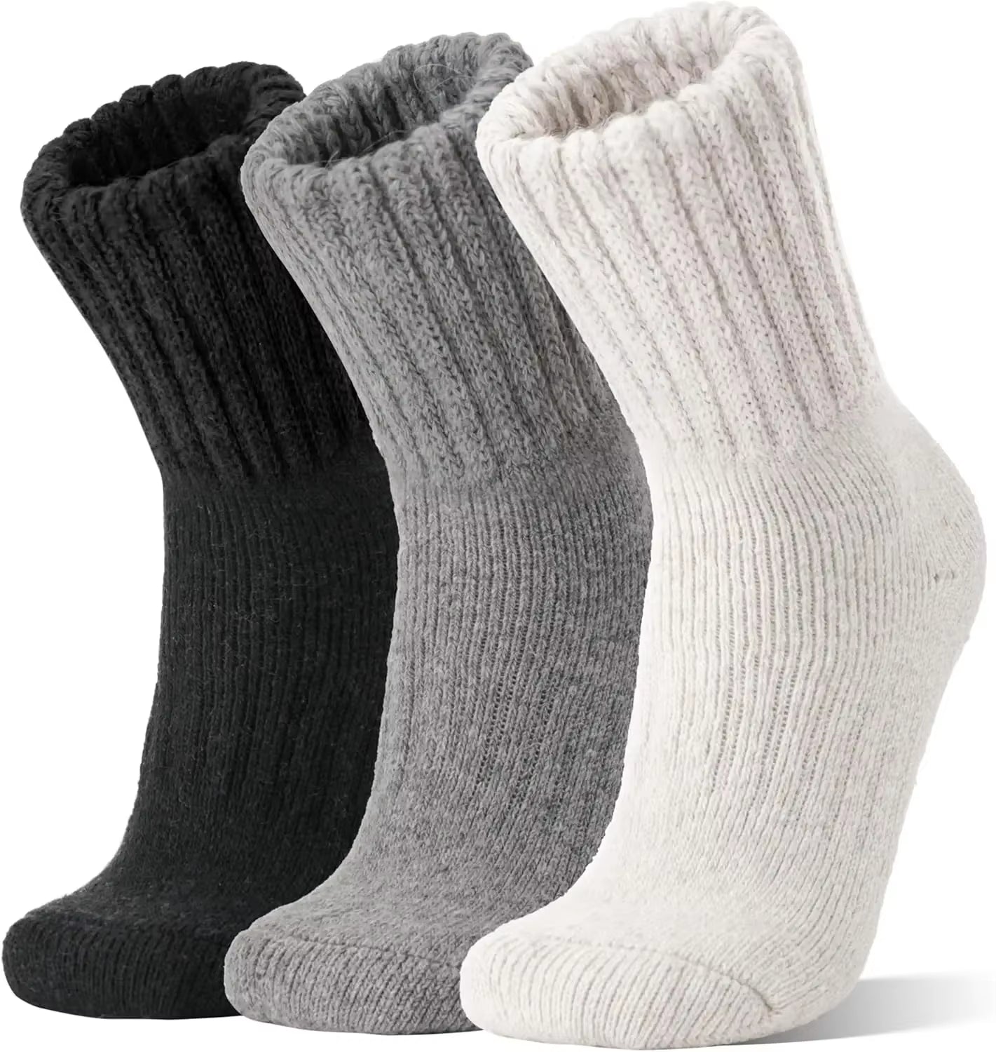 Cozy 70% Merino Wool Boot Socks for Women - 3 Pairs of Thick Thermal Winter Hiking & Ski Socks
