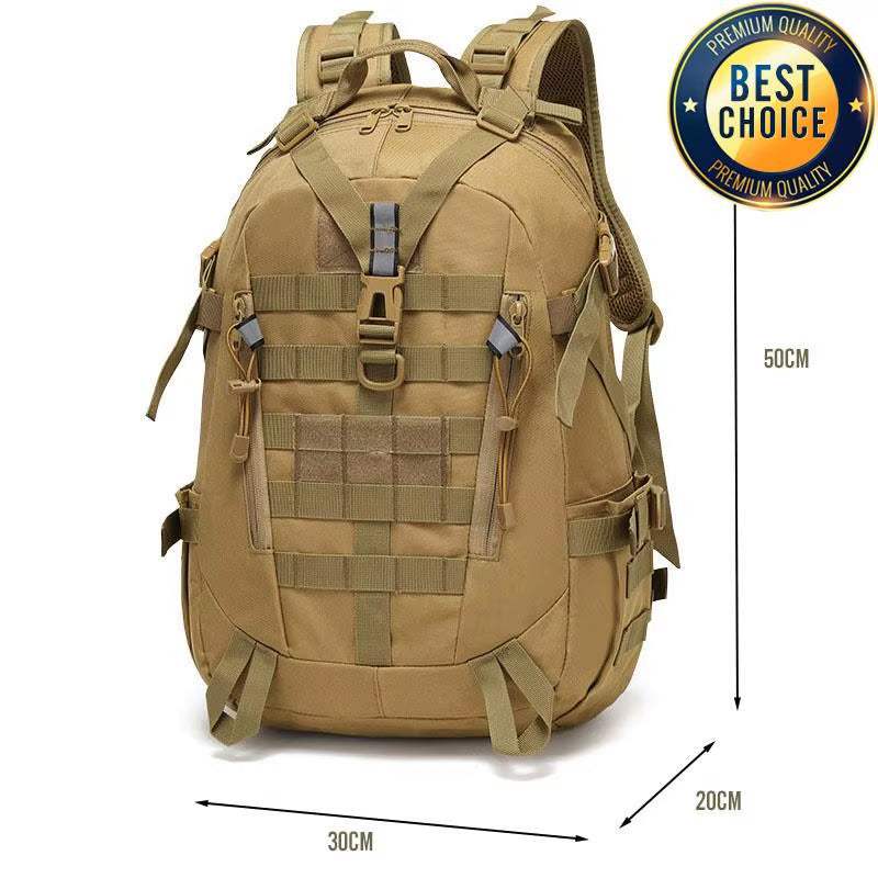 40L Tactical Reflective Backpack - Versatile Molle Camouflage Rucksack for Hiking, Camping, and Outdoor Adventures
