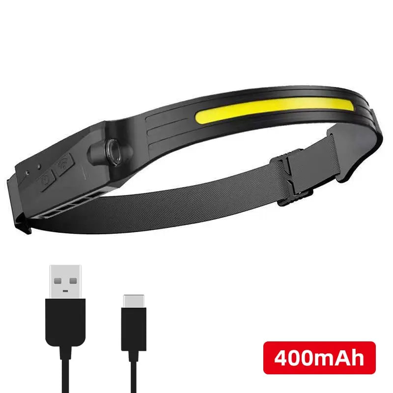 Powerful COB LED Induction Headlamp - USB Rechargeable Flashlight with 5 Versatile Lighting Modes for All Your Adventures