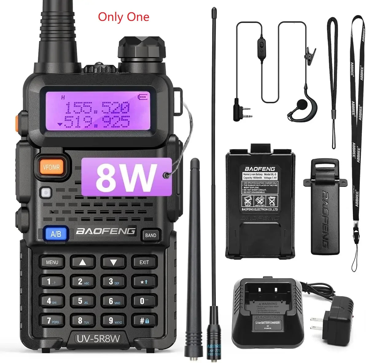 Power Up Your Communication with the UV-5R 8W Dual Band Walkie Talkie - Long Range, Portable & Packed with Features!