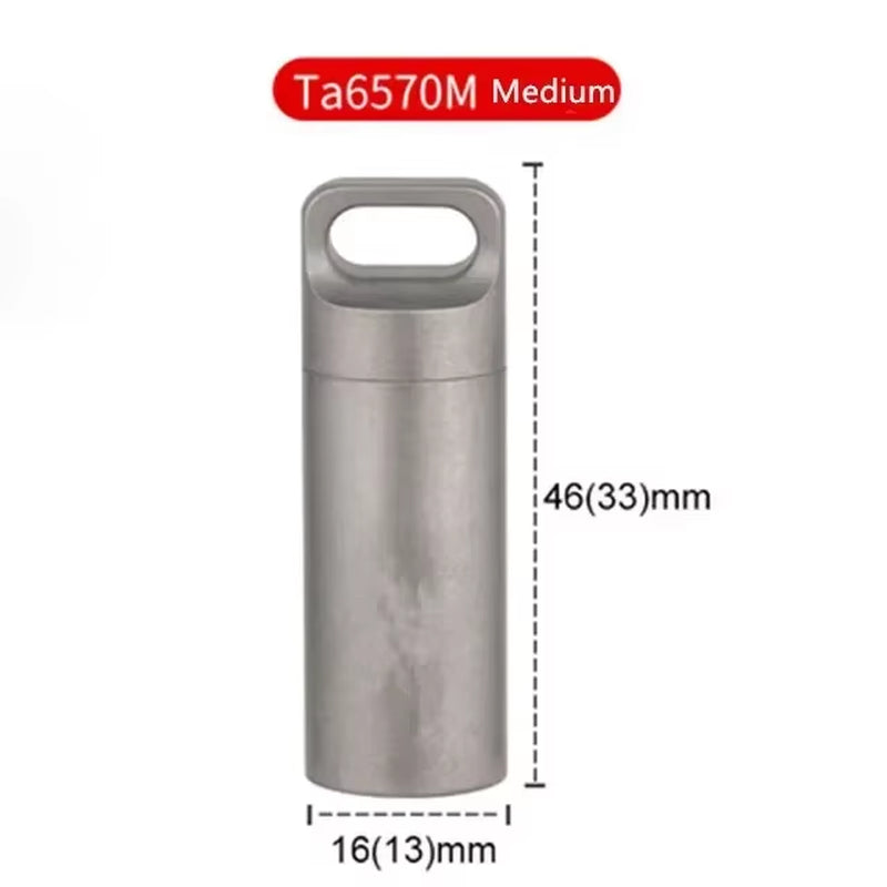 Compact Titanium Mini Waterproof Pill Box - Perfect for Outdoor Adventures and Everyday Carry