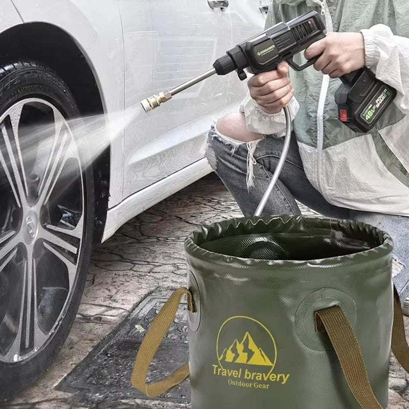 Ultimate Versatile Folding Portable Silicone Bucket with Cover - Ideal for Car Washing, Fishing, Camping, and Everyday Household Tasks (Available in 5L, 10L, and 20L)