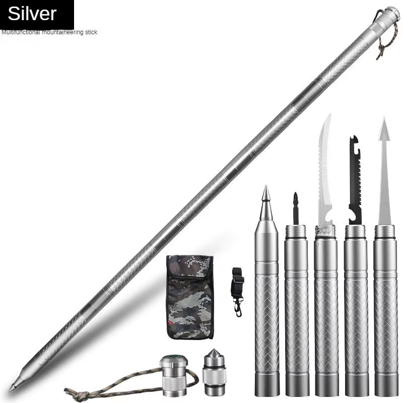 Ultimate Multi-Function Outdoor Survival Stick - Perfect for Mountaineering, Camping, and Self Defense!