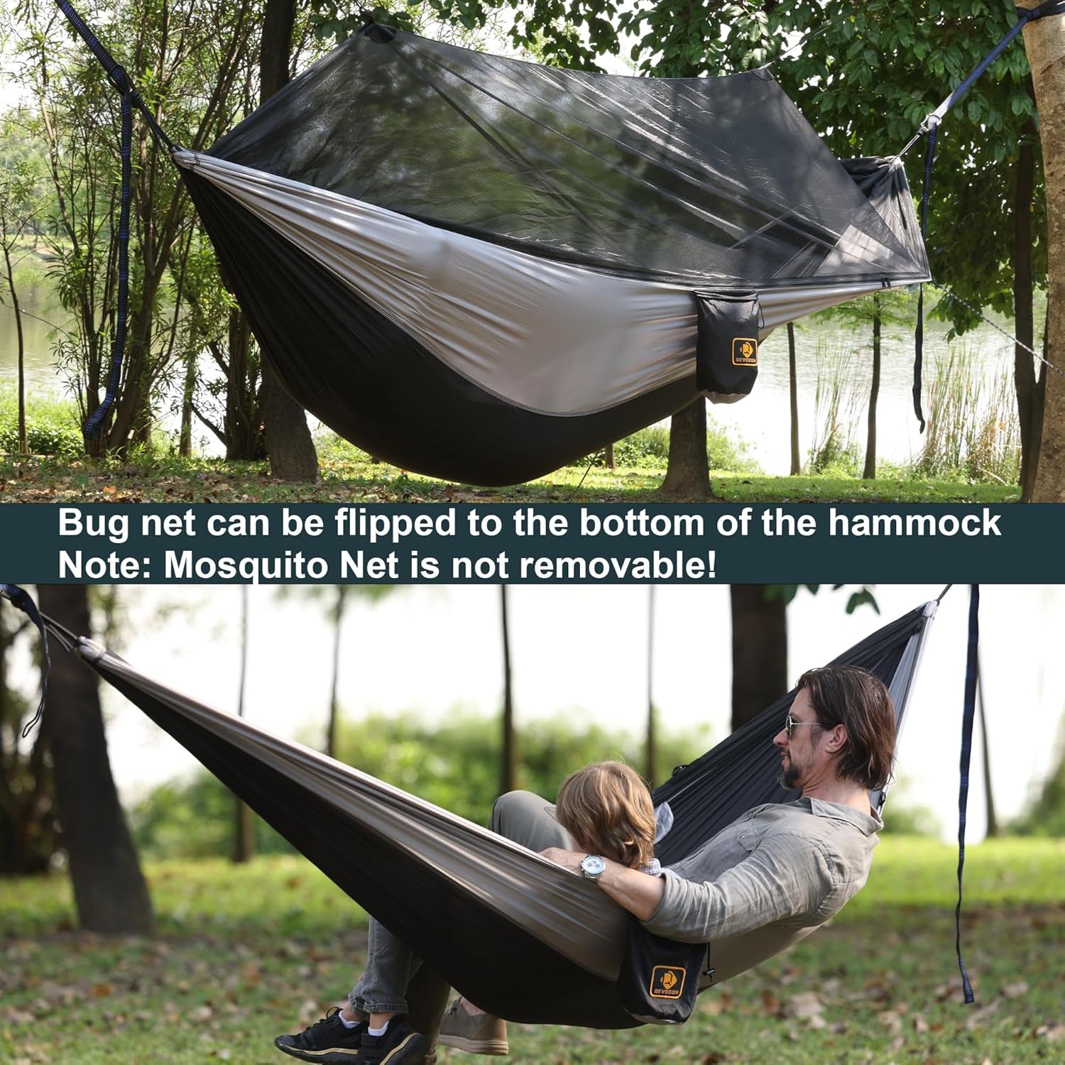 Ultimate Camping Hammock with Mosquito Net - Lightweight, Portable Parachute Nylon Hammock with Tree Straps and Heavy-Duty Carabiners for Outdoor Adventures