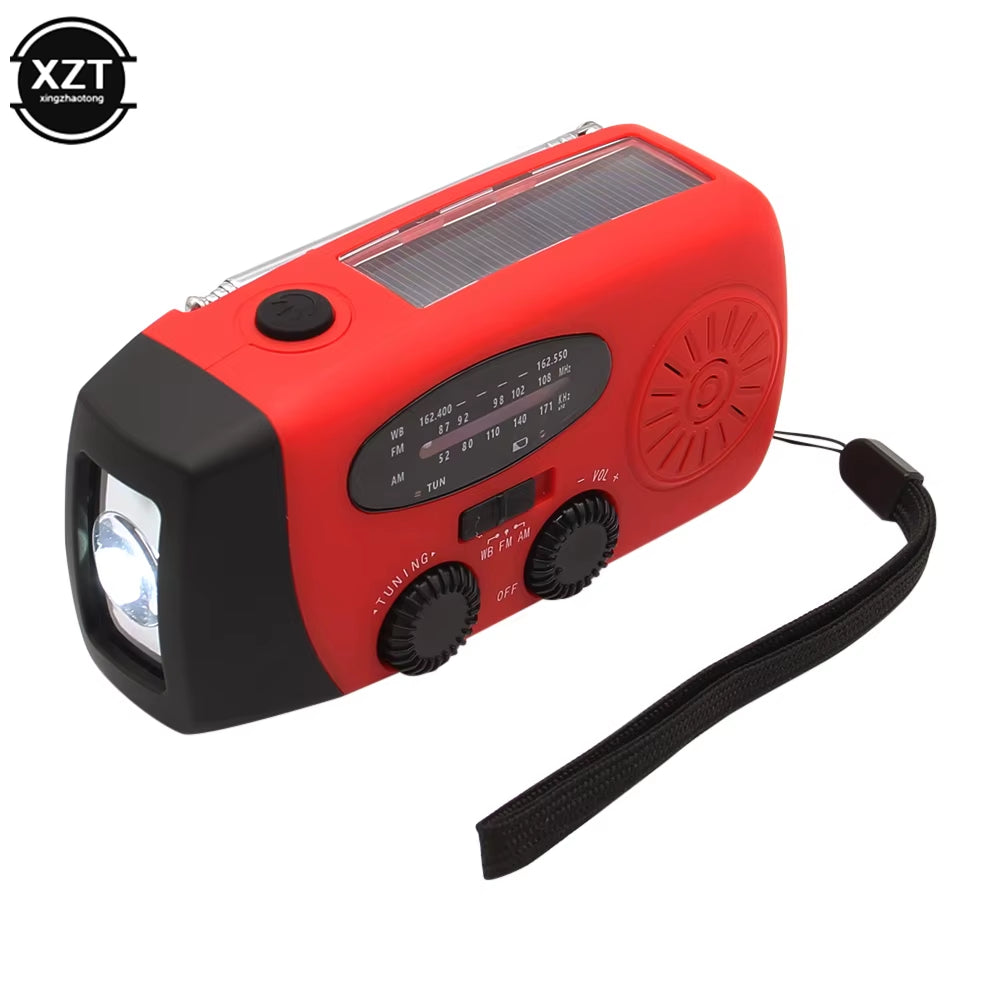 Ultimate Portable AM/FM/WB Radio with Solar Hand Crank and LED Lighting – Your Essential Outdoor Emergency Companion!