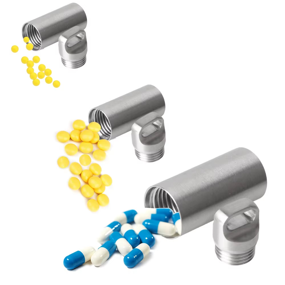 Ultimate Waterproof Stainless Steel Pill Storage Box with Keychain - Perfect for Camping and First Aid!