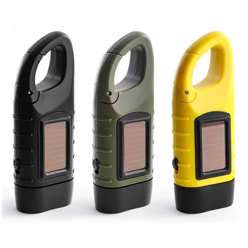3-In-1 Solar Hand Crank Flashlight - 500LM LED with USB Charger for Camping Emergency Power Outages