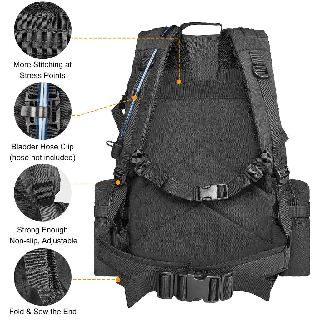 60L Versatile Camping and Hiking Backpack - Ultimate Outdoor Adventure Companion in Black