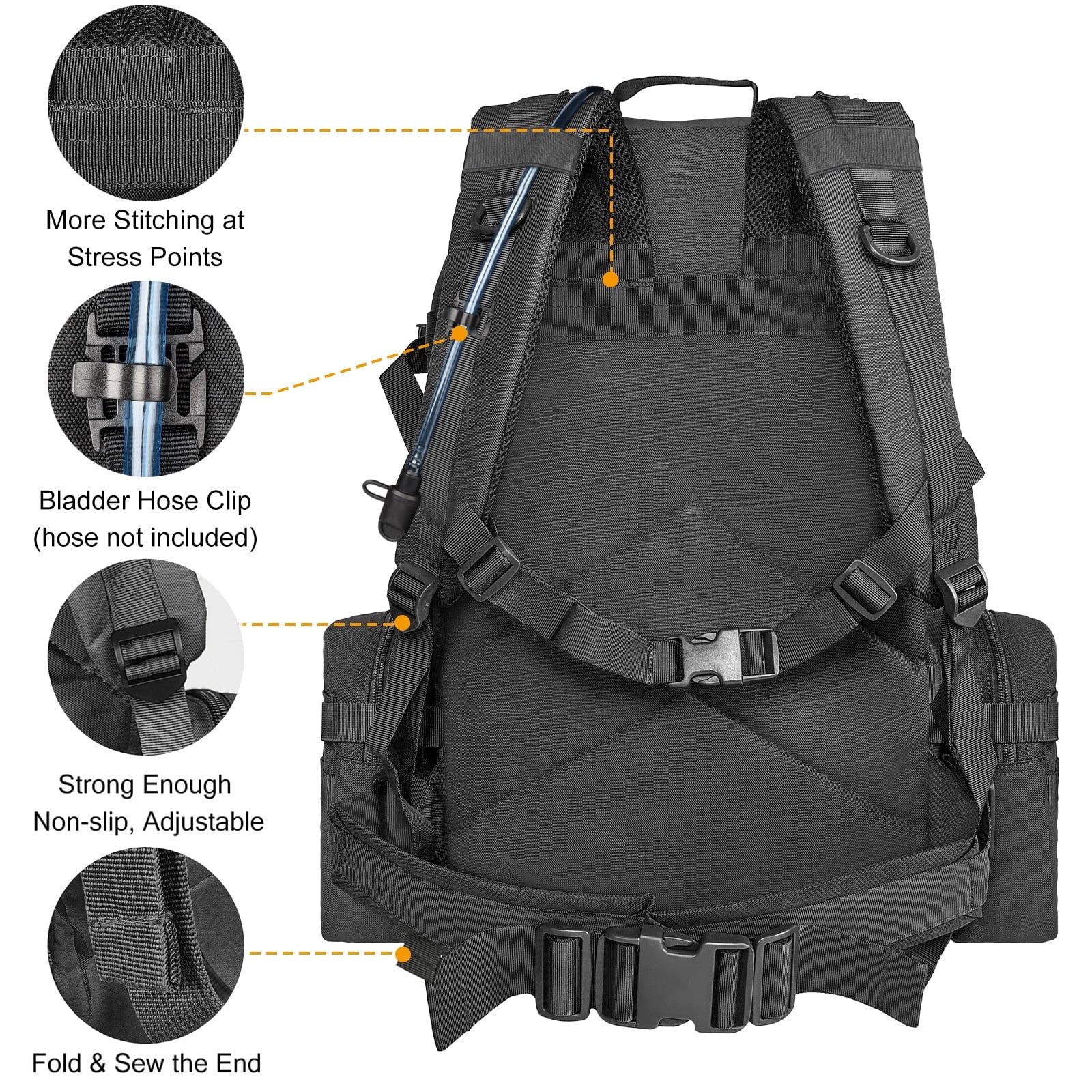 60L Versatile Camping and Hiking Backpack - Ultimate Outdoor Adventure Companion in Black