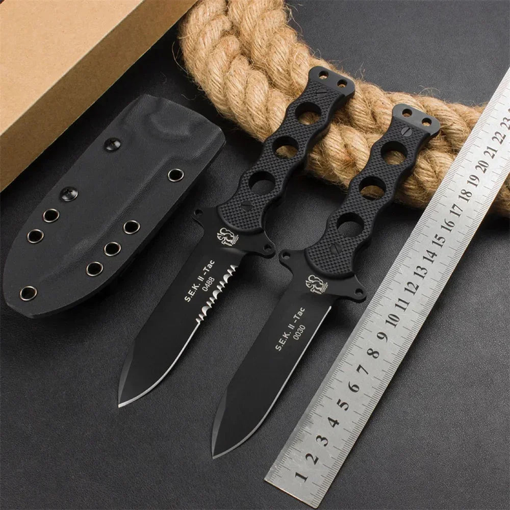 Eickhorn Solingen S.E.K. II TAC Fixed Knife - Premium DC53 Steel, Durable G10 Handle, Includes K Sheath - Perfect for Outdoor Tactical Adventures