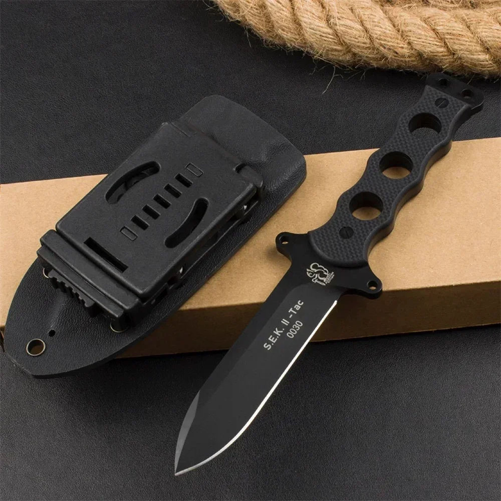 Eickhorn Solingen S.E.K. II TAC Fixed Knife - Premium DC53 Steel, Durable G10 Handle, Includes K Sheath - Perfect for Outdoor Tactical Adventures